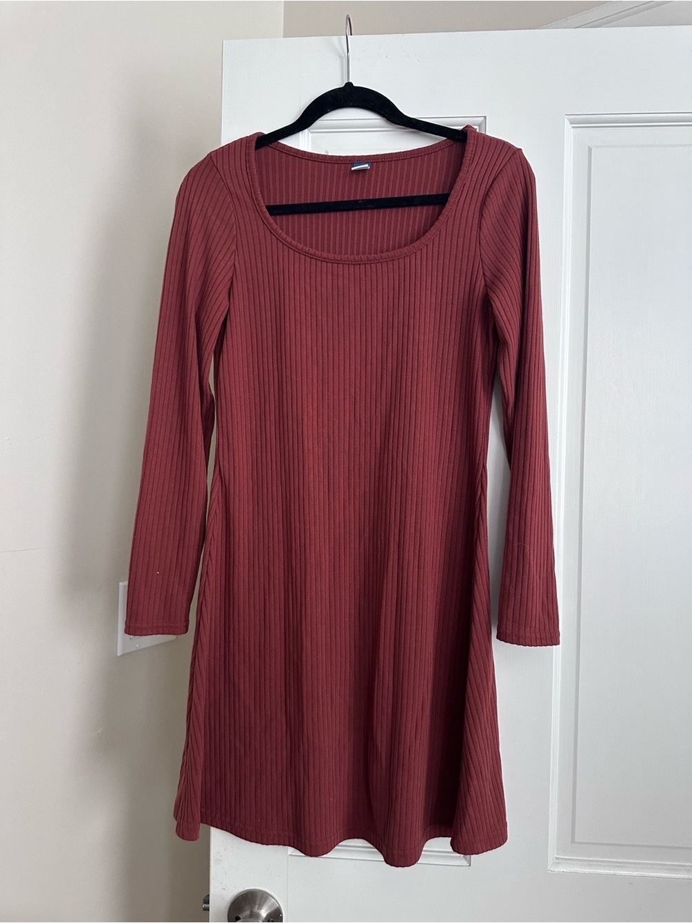 S rust orange swing dress